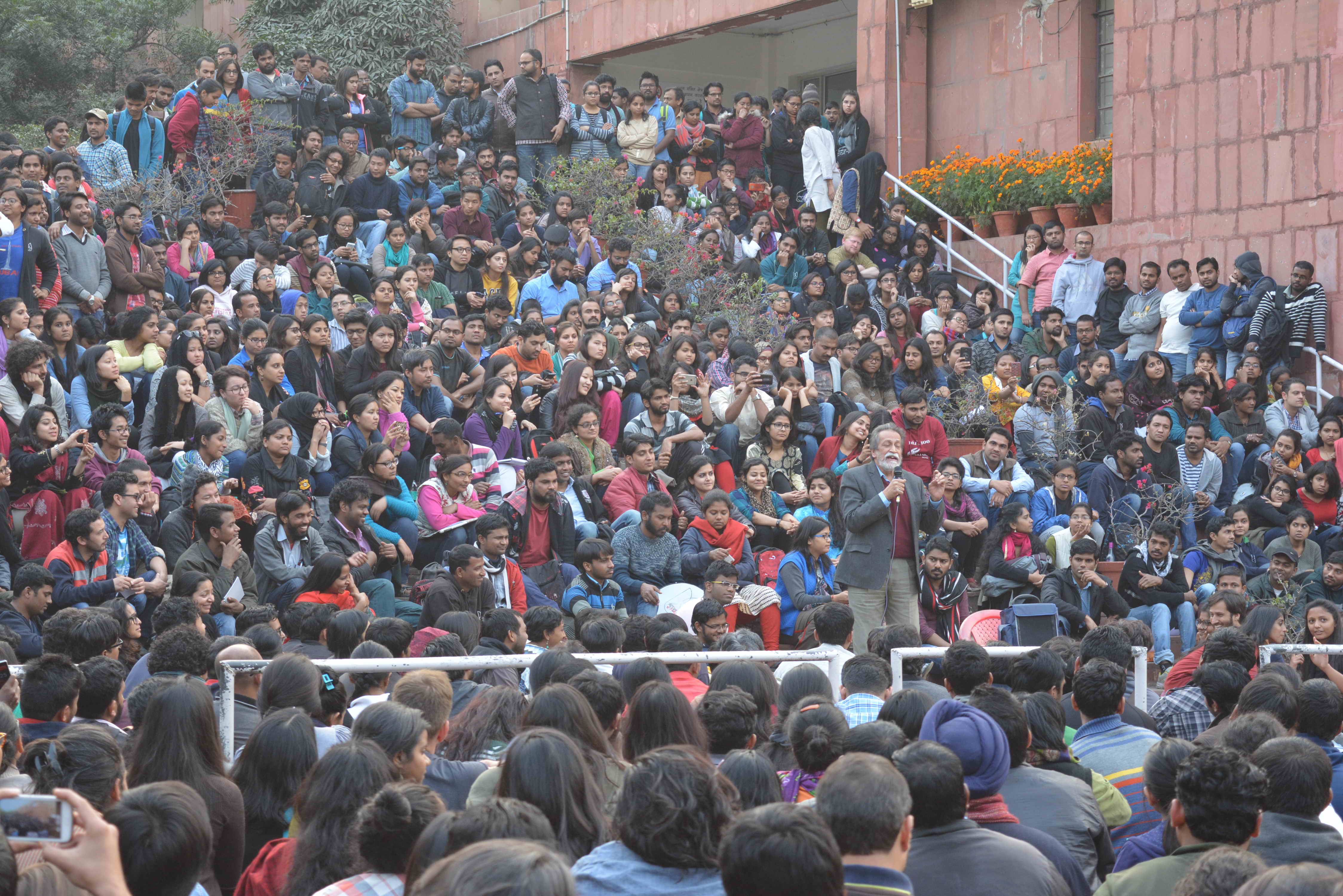 Prabhat Patnaik at Stand With JNU, 17 February 2016. Photo by Subin Dennis.