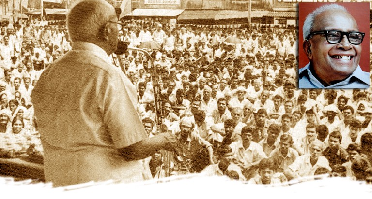 EMS speaks at election public meeting, 1991 (Deshabhimani file photo)