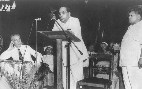 Ambedkar addressing a conference at Ambedkar Bhawan, Delhi, 20 May 1951